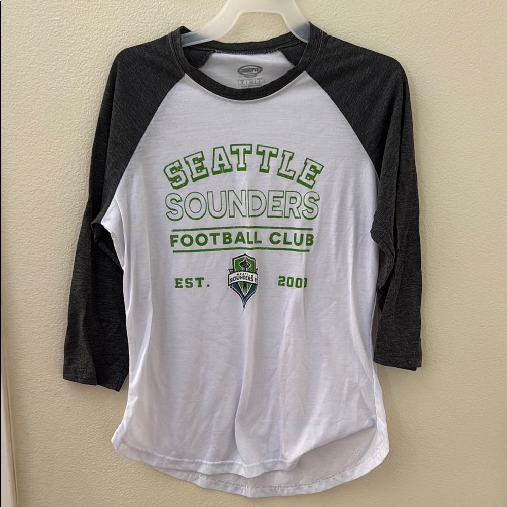 Seattle Sounders Long Sleeve Tee White and Black